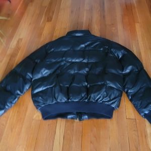 Mens 2XL Leather Bubble Bomber jacket